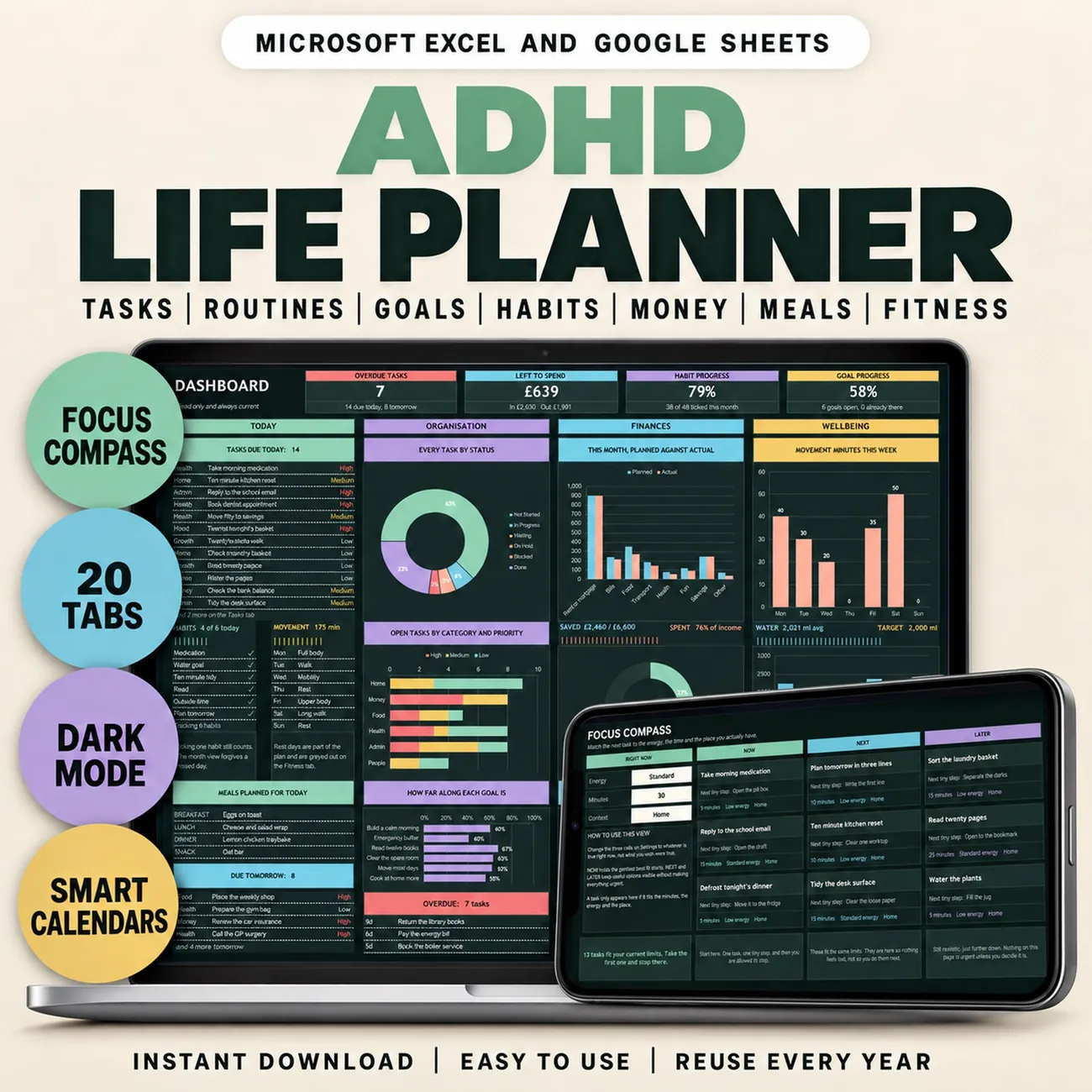 ADHD Life Planner - A planner that starts with what you actually have right now.