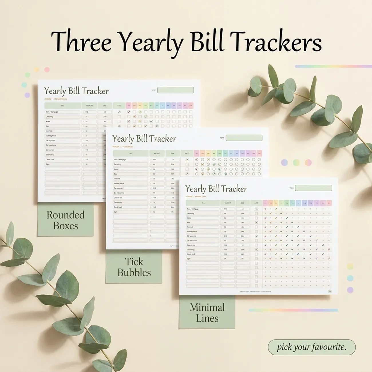 Three Yearly Bill Trackers thumbnail