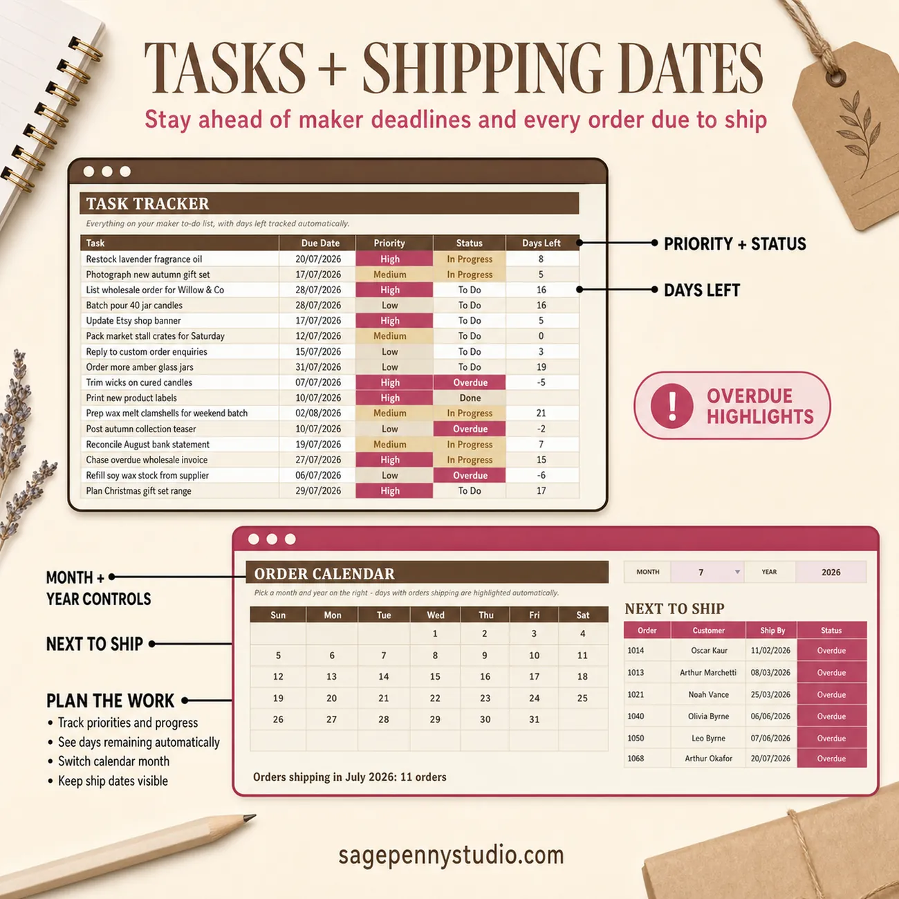 Tasks and Shipping Dates thumbnail