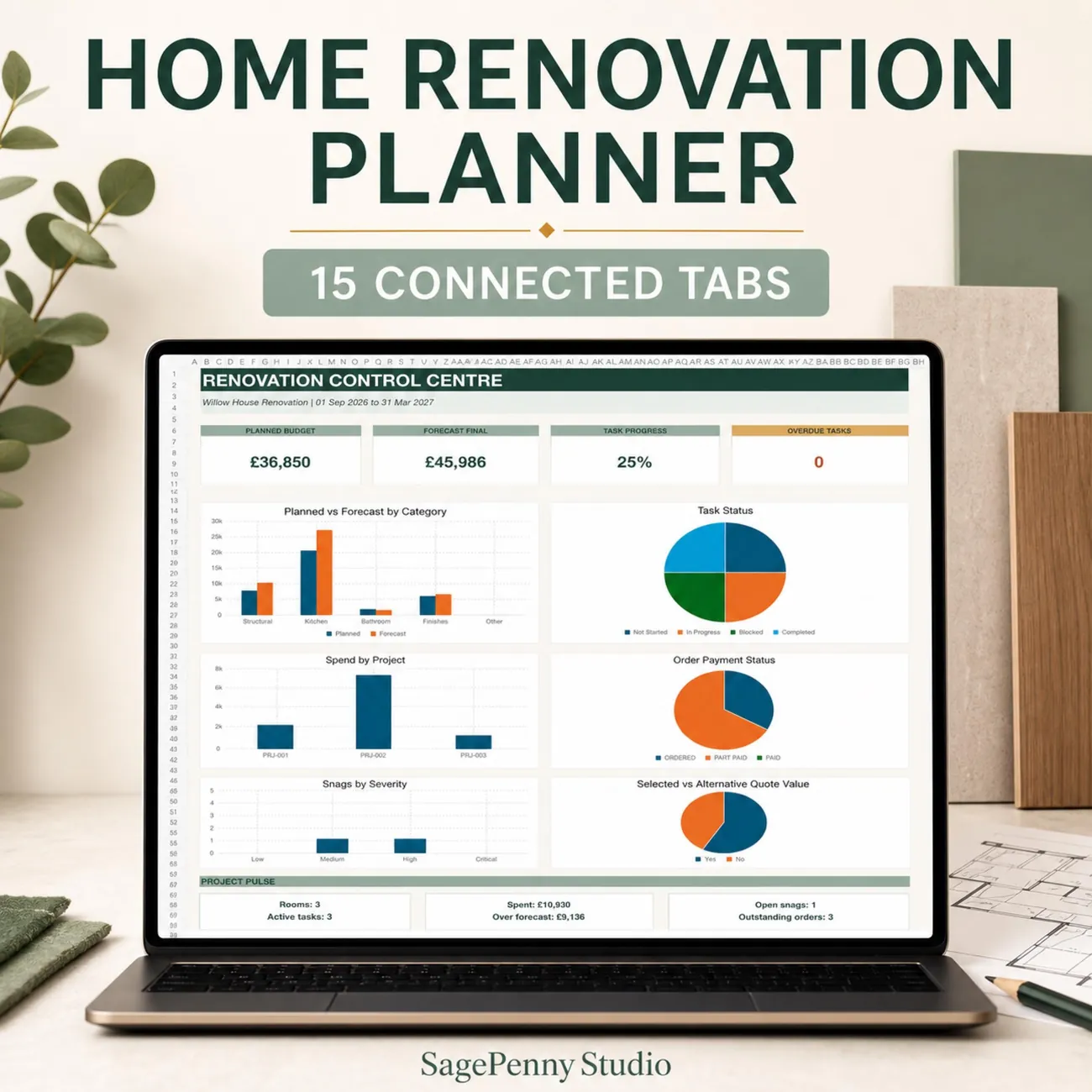 Home Renovation Planner - Run the whole renovation from one calm control centre.